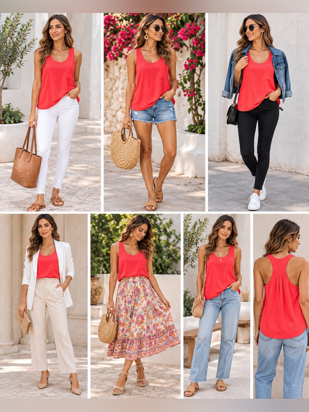 🛑 6/$25 Coral Pink Racerback Tank Top - size small